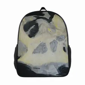 Bird In Silver And Black 14 Inch Student Bag