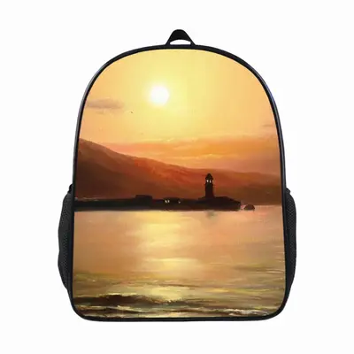 Gold Sea Sunset 14 Inch Student Bag