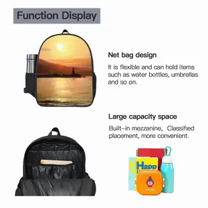 Gold Sea Sunset 14 Inch Student Bag