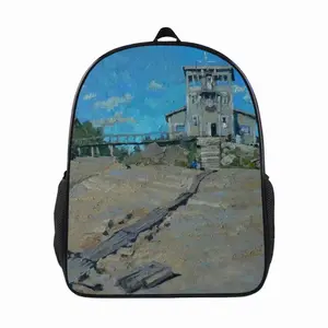 Old River Station In Syktyvkar 14 Inch Student Bag