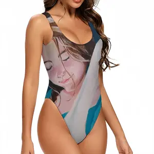 Women A Girl With A Goose One Piece Swimsuit