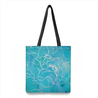 Turquoise Peony Shopping Bag (Polyester)