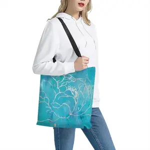 Turquoise Peony Shopping Bag (Polyester)