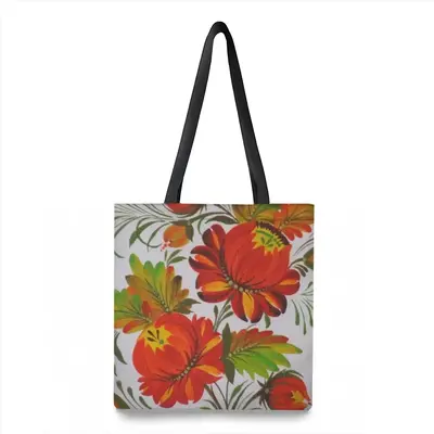 Orange Flower Shopping Bag (Polyester)