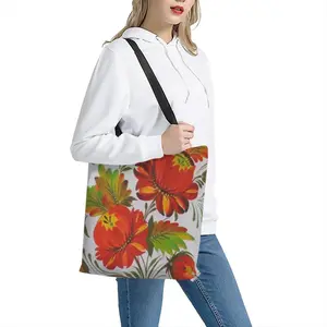 Orange Flower Shopping Bag (Polyester)