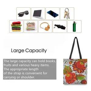 Orange Flower Shopping Bag (Polyester)