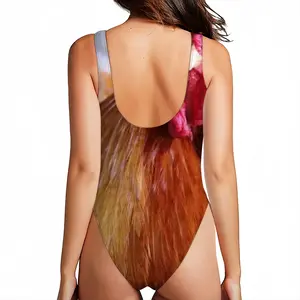 Women Rooster Stare Down One Piece Swimsuit