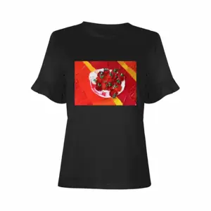 Cherry Tomatoes Ruffled Short Sleeve T-Shirt