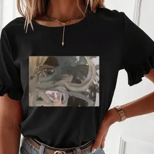 Grin Map Ruffled Short Sleeve T-Shirt