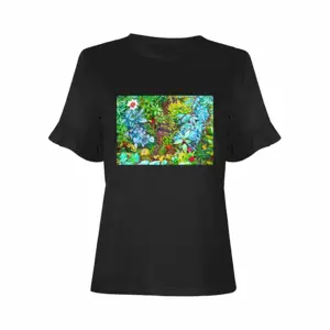 Garden At Giverny Ruffled Short Sleeve T-Shirt