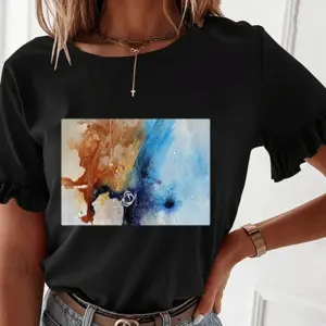 Wind Shear Ruffled Short Sleeve T-Shirt