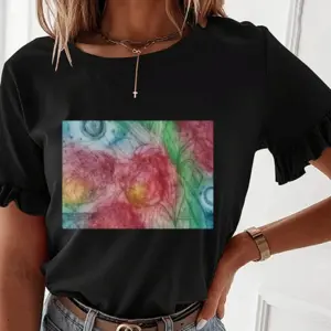 Tulips In The Sea With Two Moons Ilx Ruffled Short Sleeve T-Shirt