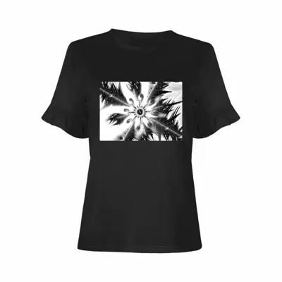 Feathers Ruffled Short Sleeve T-Shirt