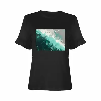 Seagulls Ruffled Short Sleeve T-Shirt