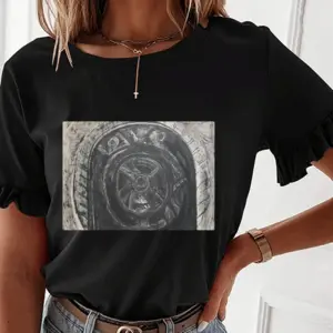 Death Helmet Ruffled Short Sleeve T-Shirt