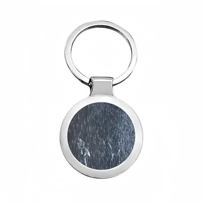 Lara In The Rain Circular Keychain