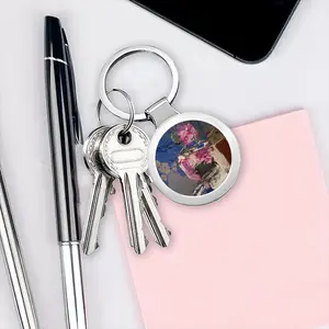 Busted Circular Keychain