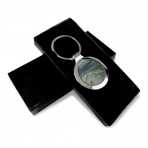 Storm By The Sea Circular Keychain