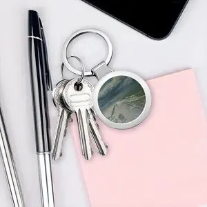 Storm By The Sea Circular Keychain