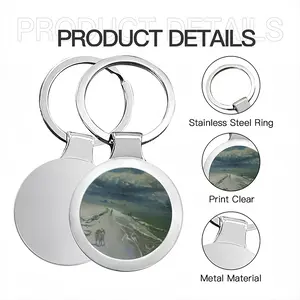 Storm By The Sea Circular Keychain