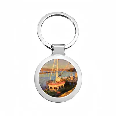 Evening At The Port Circular Keychain