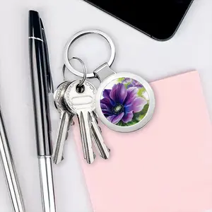 Violet Charm Circular Keychain