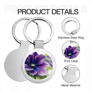 Violet Charm Circular Keychain