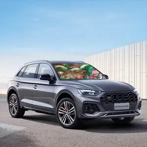 Young Man With Dog Car Sunshade Parasol