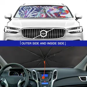 The Colorful Zebra Car Sunshade Parasol