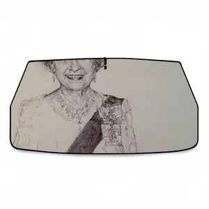 Queen Elizabeth Ii Car Sunshade Parasol