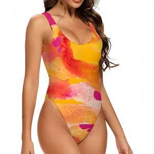 Women Kiwano Horned Melon One Piece Swimsuit