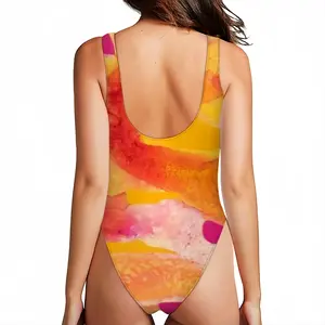 Women Kiwano Horned Melon One Piece Swimsuit