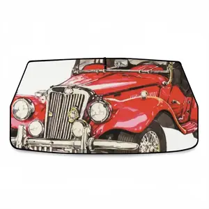 Lady In Red Car Sunshade Parasol