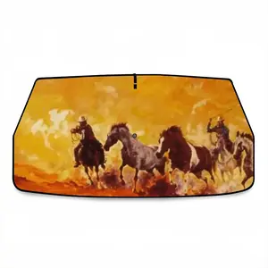 Fire In The Meadow Car Sunshade Parasol