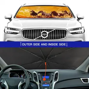 Fire In The Meadow Car Sunshade Parasol