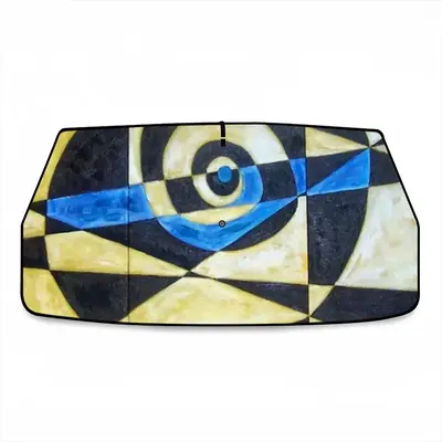 Brown Gold Blue Trydich Car Sunshade Parasol