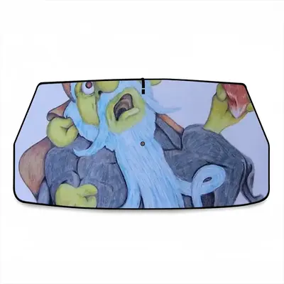 Baby Blue Beard Wizard Car Sunshade Parasol