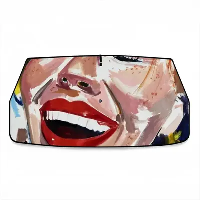 Ginger Woman Smiling Car Sunshade Parasol