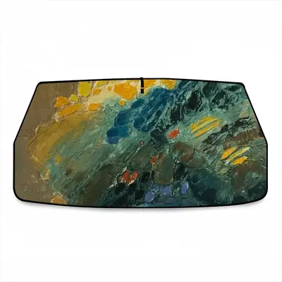 Bouquet Orange And Blue Car Sunshade Parasol