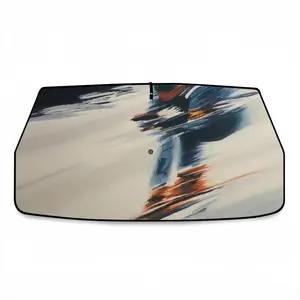 The Skier Car Sunshade Parasol