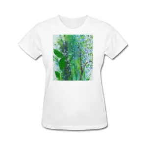 Women Twigs And Leaves Short Sleeve T-Shirt (Cotton)