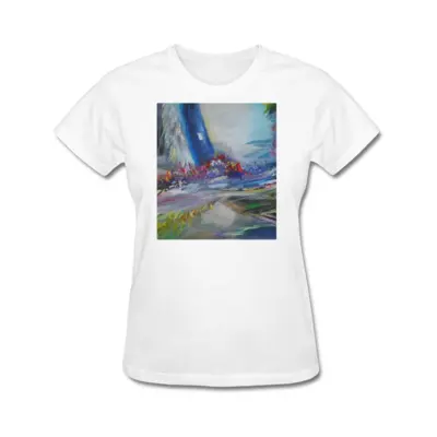 Women Flooded Streams Short Sleeve T-Shirt (Cotton)