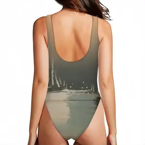 Women Three Sailboats One Piece Swimsuit