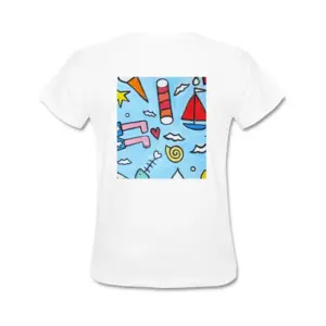 Women Seaside Short Sleeve T-Shirt (Cotton)