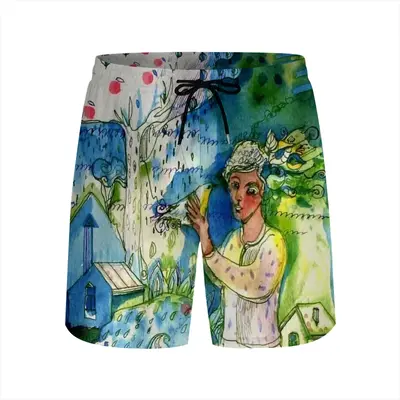 Boy With Bird Children's Sports Shorts