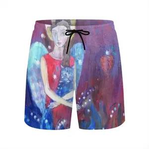 Angel With Cat Children's Sports Shorts