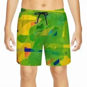 Yellow Green Children's Sports Shorts