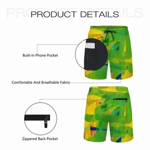 Yellow Green Children's Sports Shorts