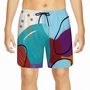 Orange Joy And Cerulean Skies Children's Sports Shorts