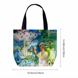 Boy With Bird Canvas Bag